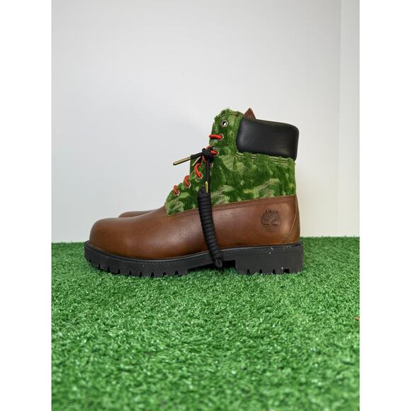 Timberland Heritage Premium 6 IN Waterproof Boots Brown Green SZ 9